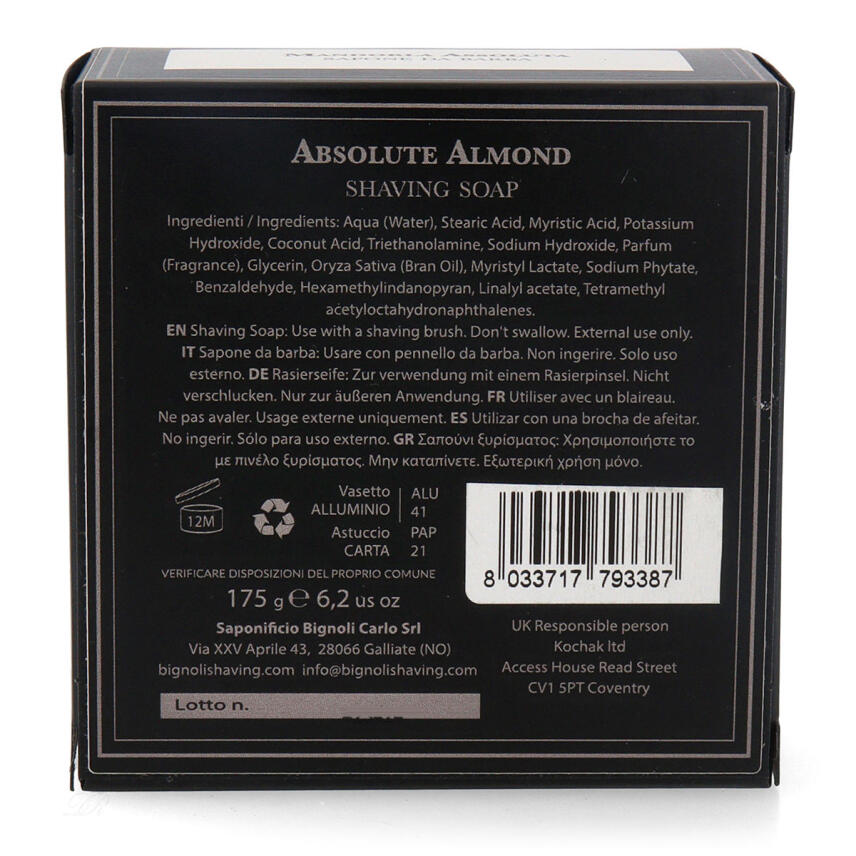 Saponificio Bignoli Mandorla Assoluta Rasierseife 175 g