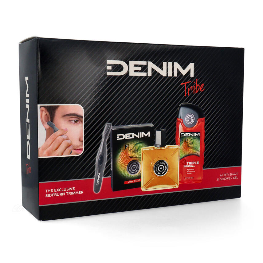 DENIM Tribe Geschenk Set After Shave, Duschgel &amp; Trimmer