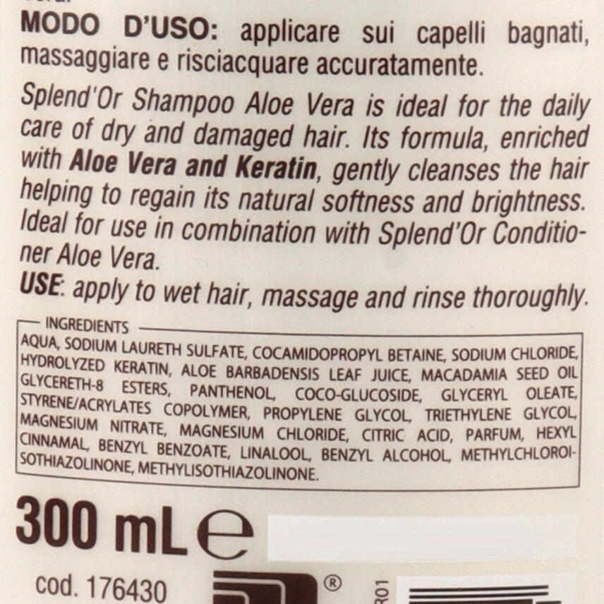SplendOr Shampoo Aloe &amp; Keratin f&uuml;r trockenes Haar 300 ml