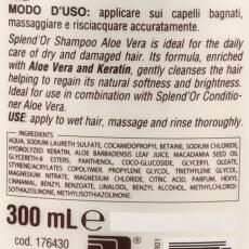 SplendOr Shampoo Aloe &amp; Keratin f&uuml;r trockenes Haar 300 ml