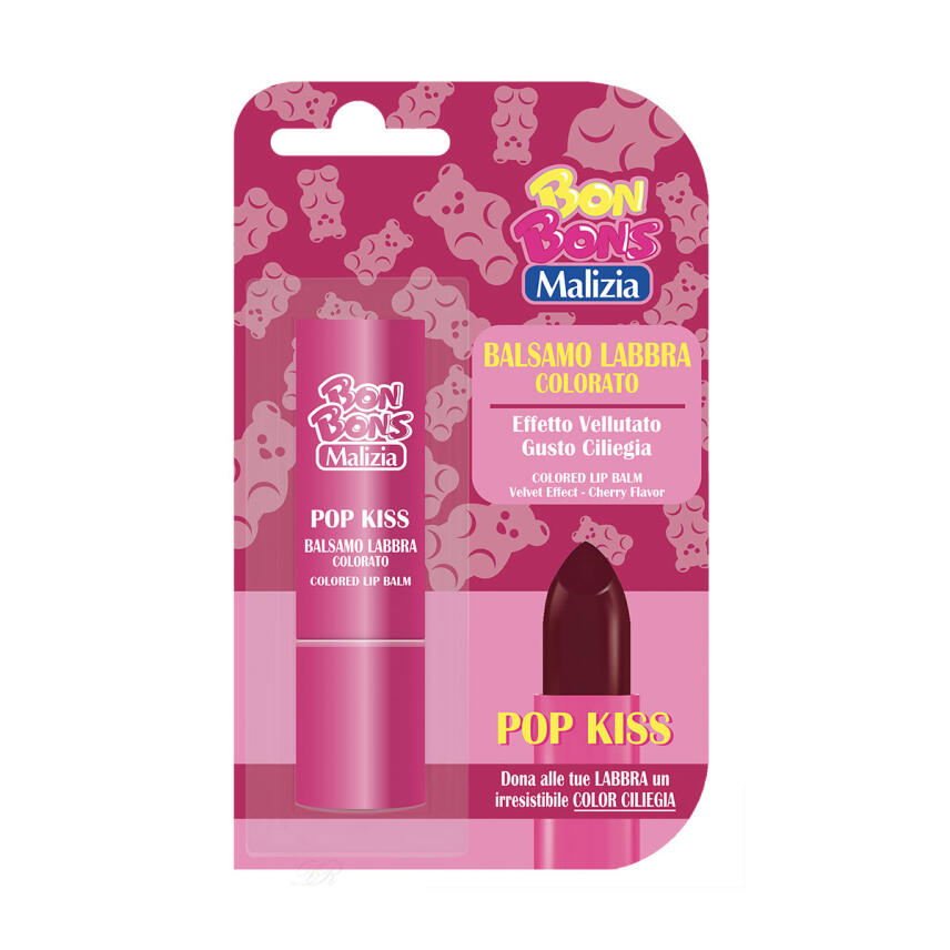 Malizia Bon Bons Pop Kiss Lippenbalsam Kirschgeschmack 3,5 ml