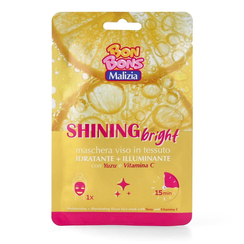 Malizia Bonbons Tuchmaske Shining bright mit Yuzu und Vitamin C 25 ml