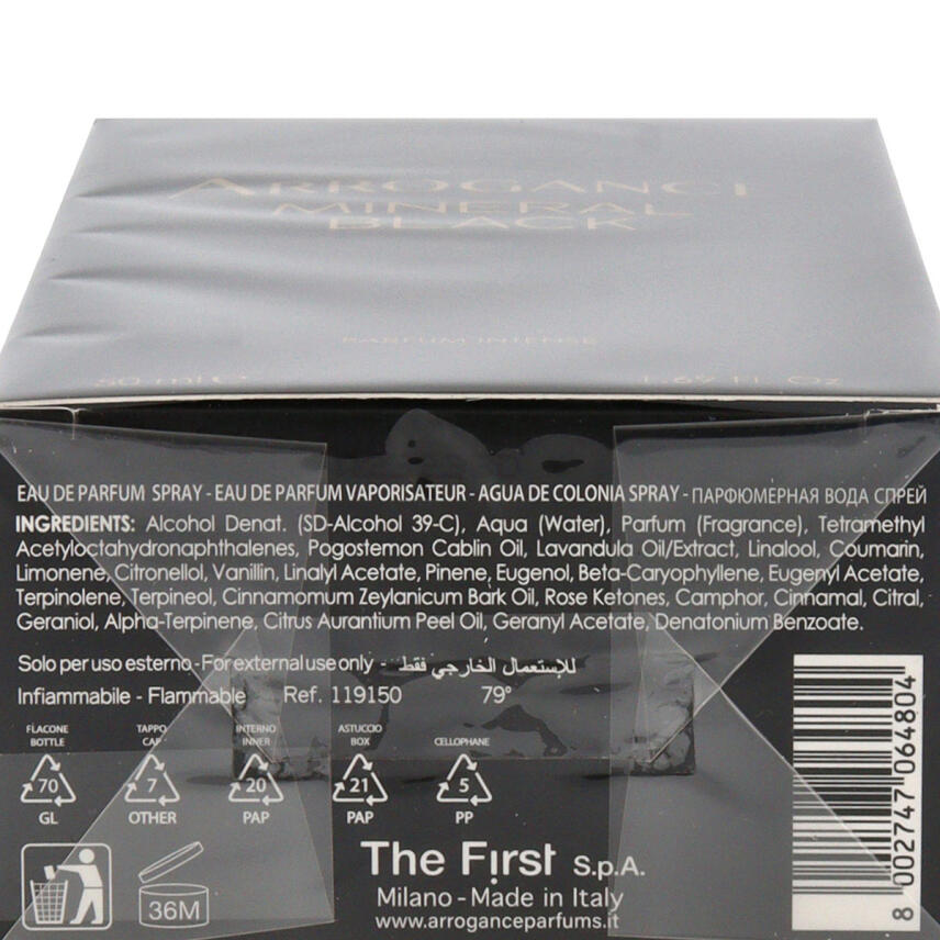 Arrogance Mineral Black Eau de Parfum f&uuml;r Herren 50 ml