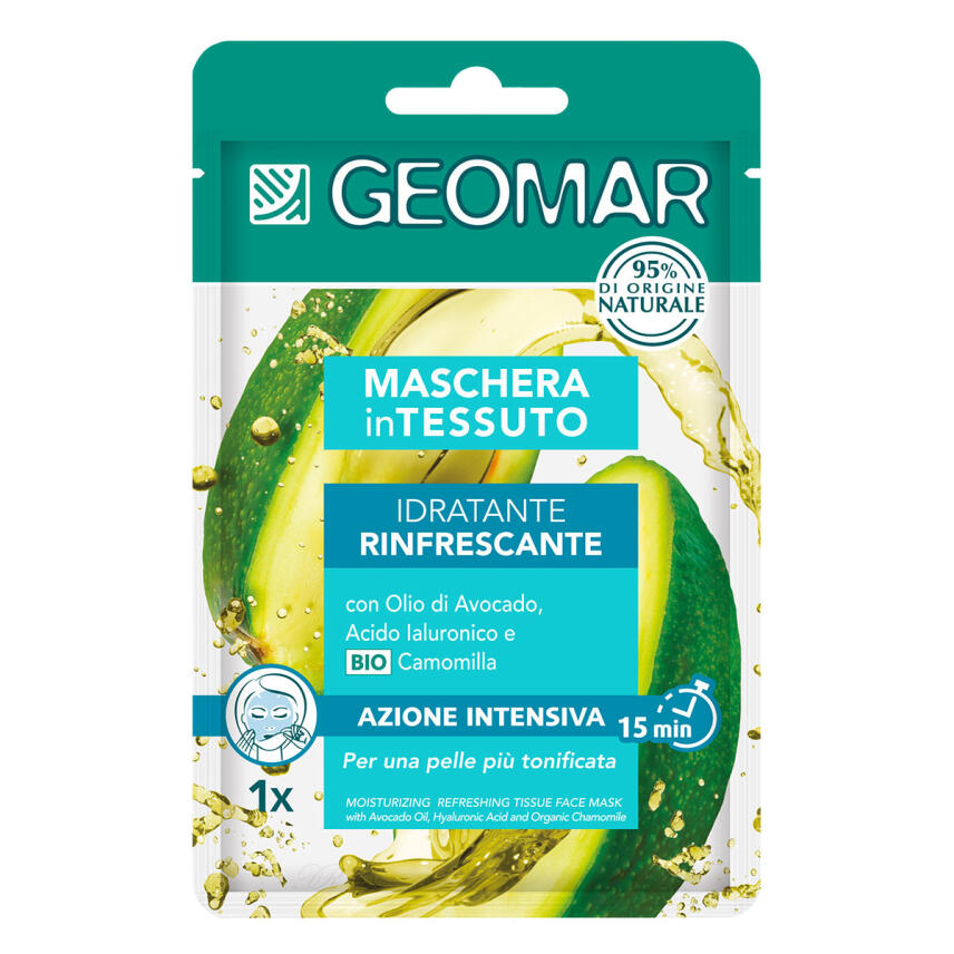 GEOMAR feuchtigkeitspendende Textil Gesichtsmaske mit Avocado&ouml;l und Kamille