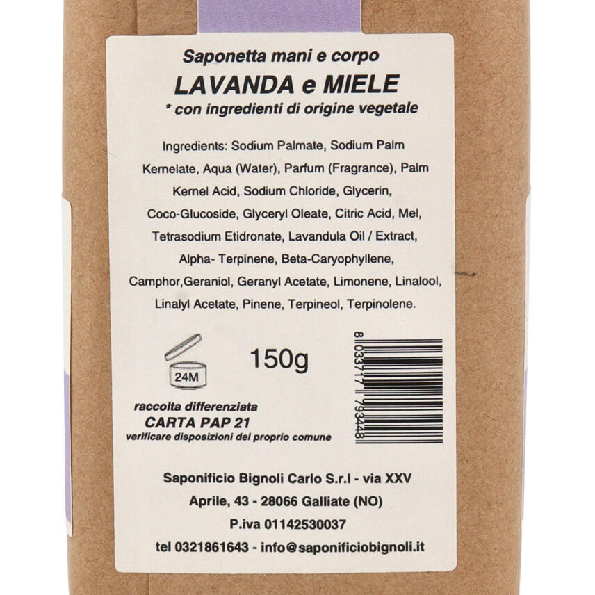 Saponificio Bignoli Lavanda e Miele Seife 150 g