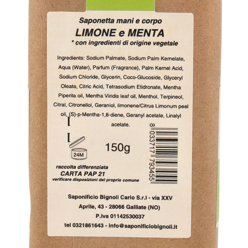Saponificio Bignoli Limone e Menta Seife 150 g