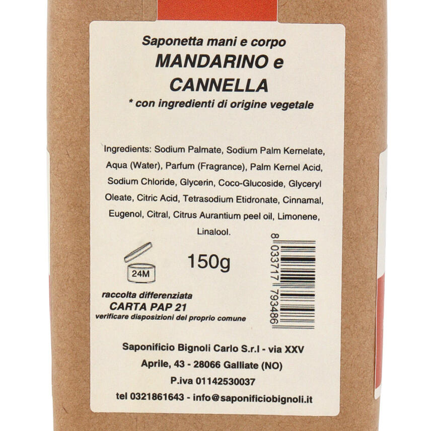 Saponificio Bignoli Mandarino e Cannella Seife 150 g