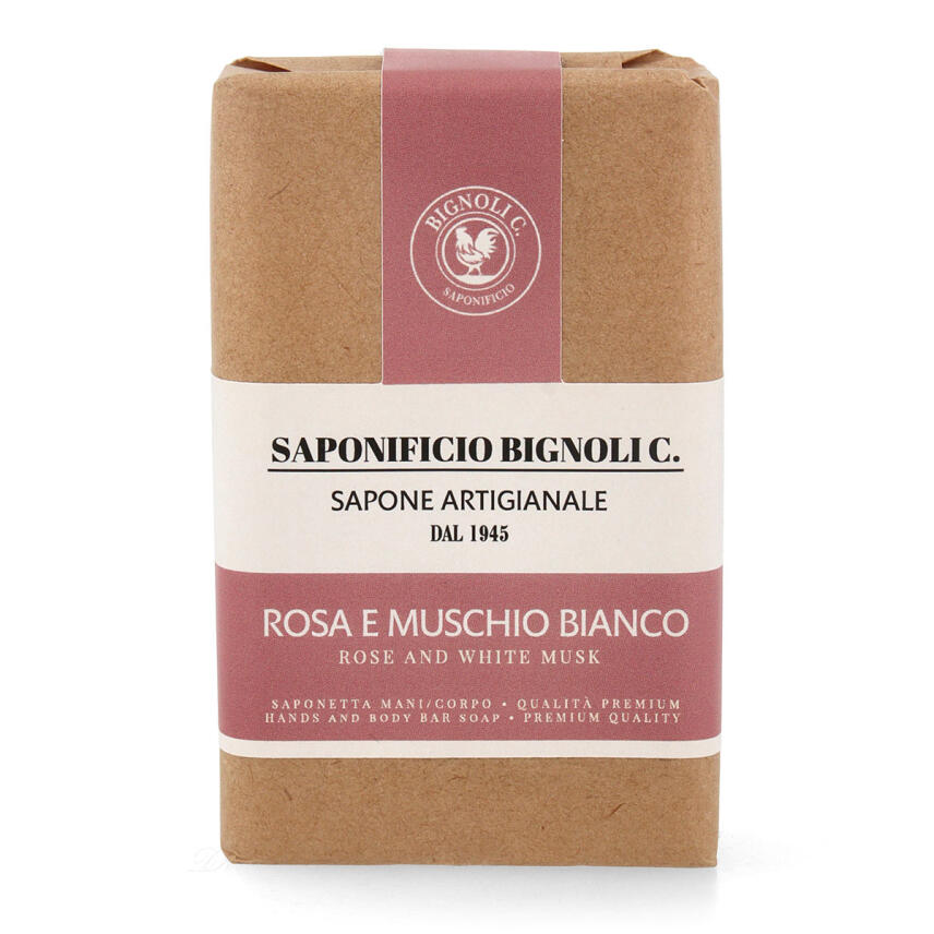 Saponificio Bignoli Rosa e Muschio Bianco Seife 150 g