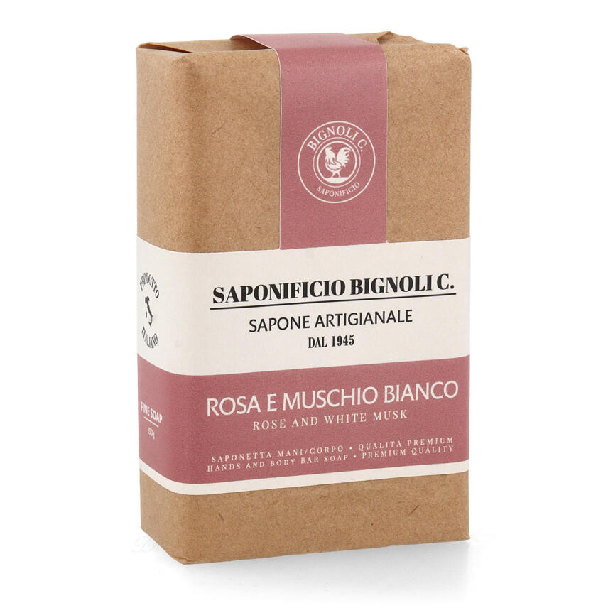 Saponificio Bignoli Rosa e Muschio Bianco Seife 150 g