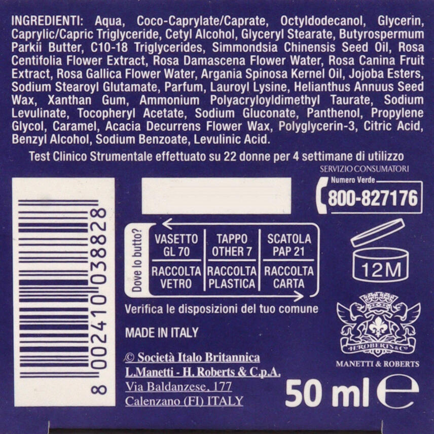 Acqua alle Rose Anti Falten Gesichtscreme Levigante mit Argan&ouml;l 50 ml