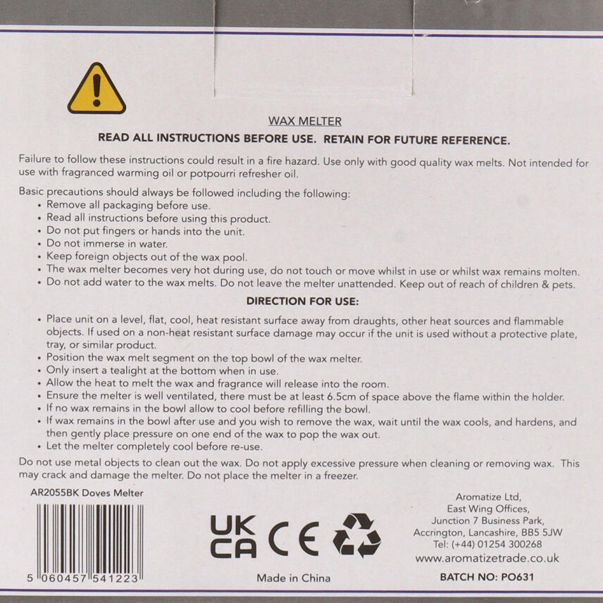 Aroma Accessories Duftlampe Doves f&uuml;r Duftwachs