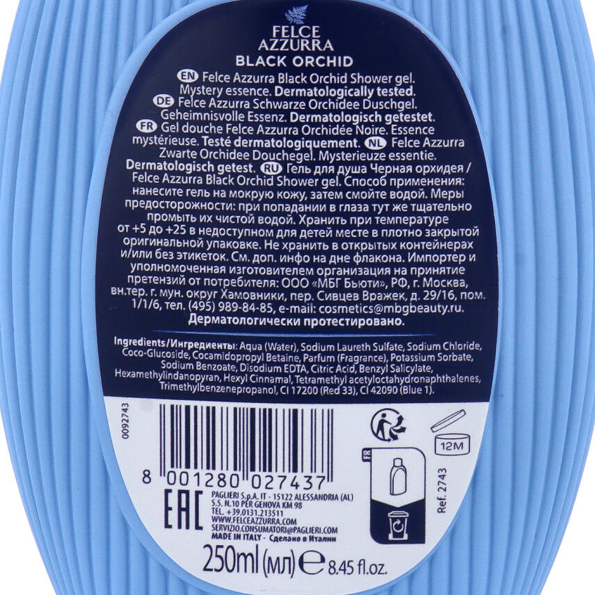 Paglieri Felce Azzurra Duschgel Orchidea Nera 250 ml