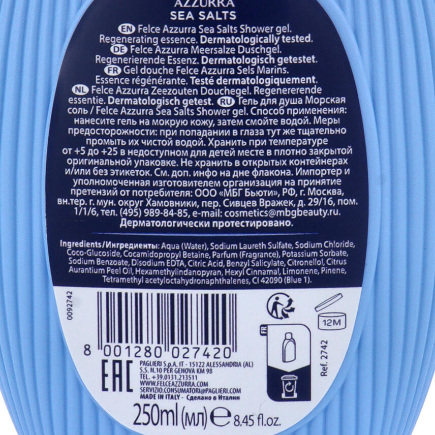 Paglieri Felce Azzurra Duschgel Sali Marini 250 ml