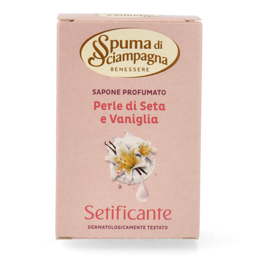 Spuma di Sciampagna Perle di Seta e Vaniglia Seife 90 g