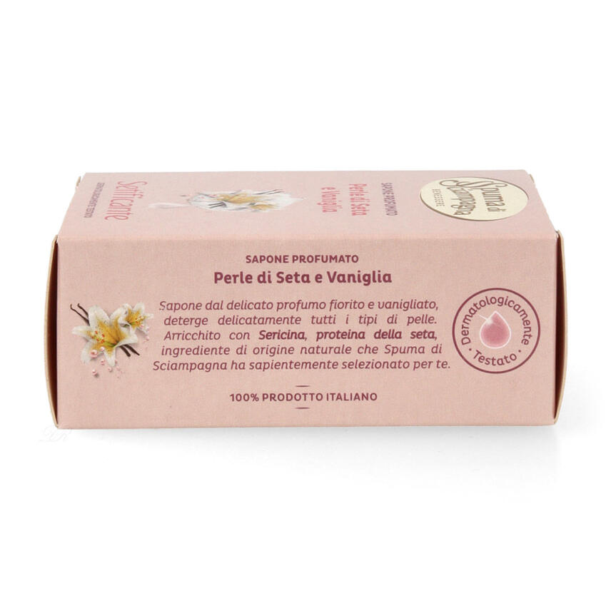 Spuma di Sciampagna Perle di Seta e Vaniglia Seife 90 g