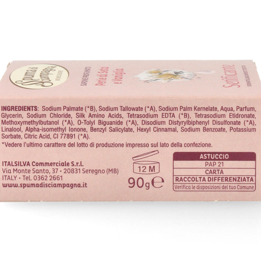 Spuma di Sciampagna Perle di Seta e Vaniglia Seife 90 g