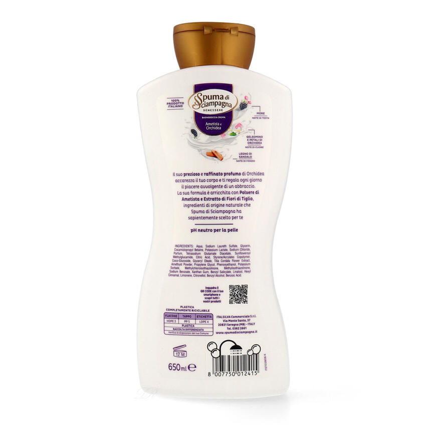 Spuma di Sciampagna Amethyst und Orchidee Badedusche 650 ml - rigenerante