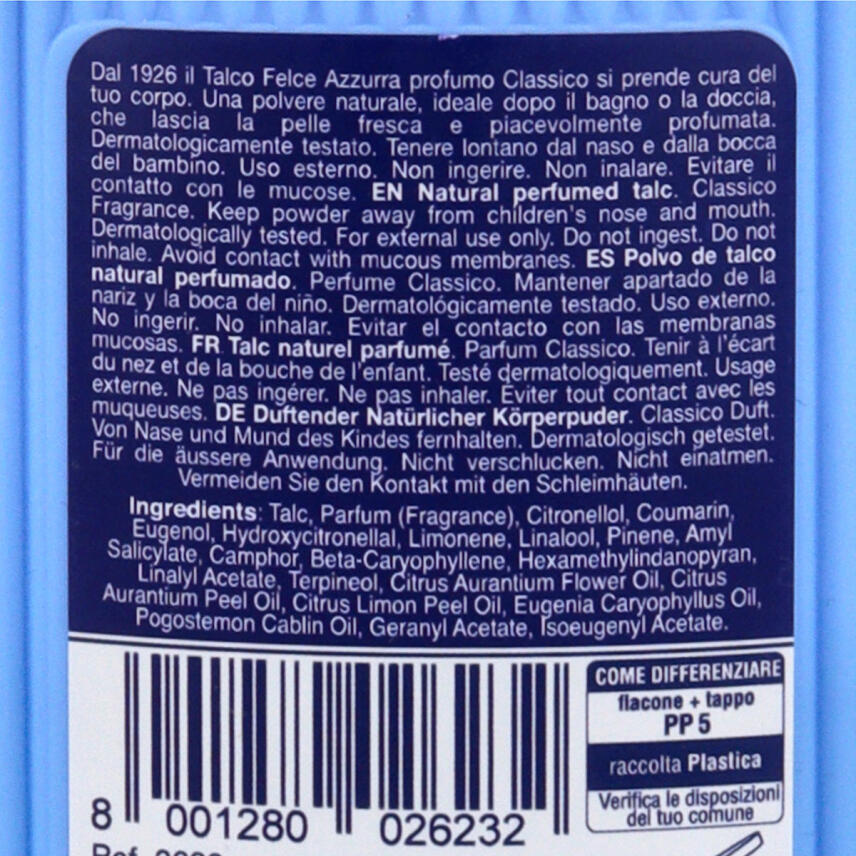 Paglieri Felce Azzurra K&ouml;rperpuder (Talkum) Classico 500 g