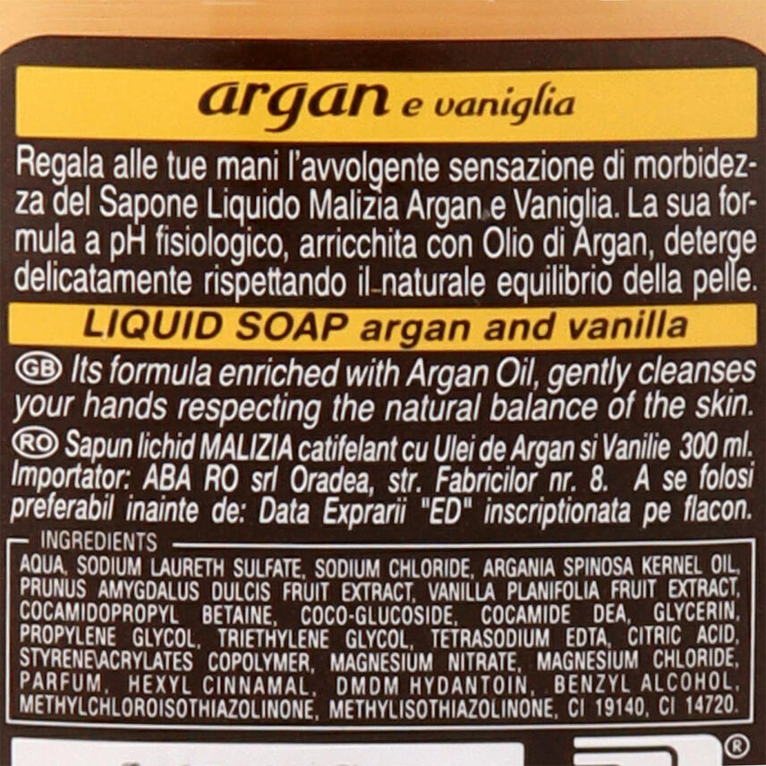 MALIZIA  Vanilla / argan - Liquid-SOAP 300ml