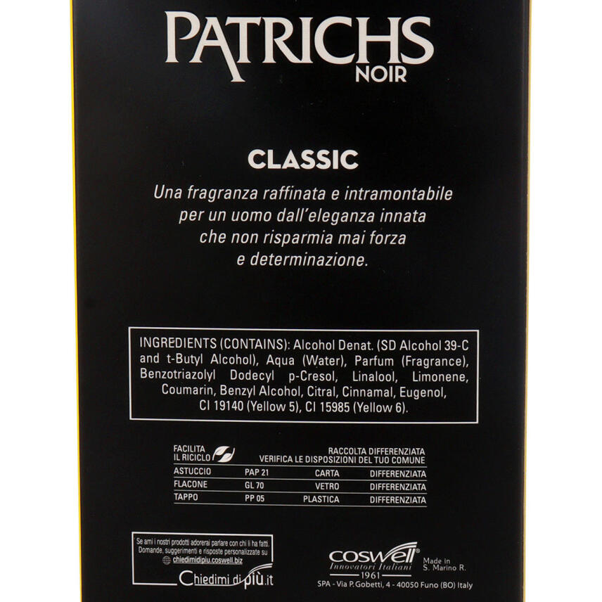 PATRICHS NOIR Classic Eau de Toilette f&uuml;r Herren 75 ml