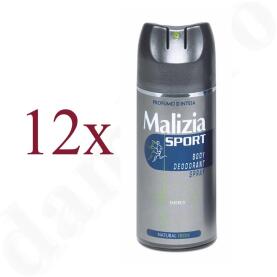 Malizia Unisex Sport Energy Body Deodorant Spray 12x 150 ml