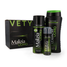 Malizia UOMO Vetyver Geschenkset mit Deodorant, Duschgel...