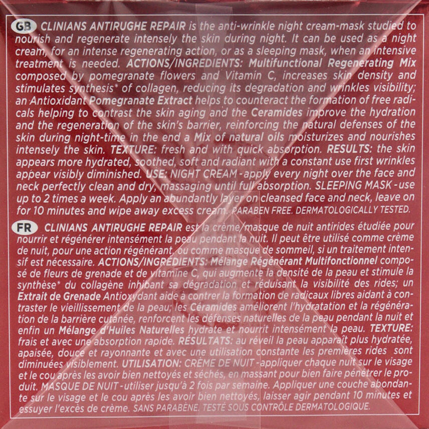 Clinians Straffende Nachtcreme Granatapfel 50 ml