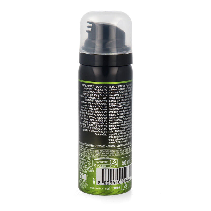 Malizia Uomo Vetyver Rasierschaum mit Aloe Vera Mini Reisegr&ouml;&szlig;e 50 ml