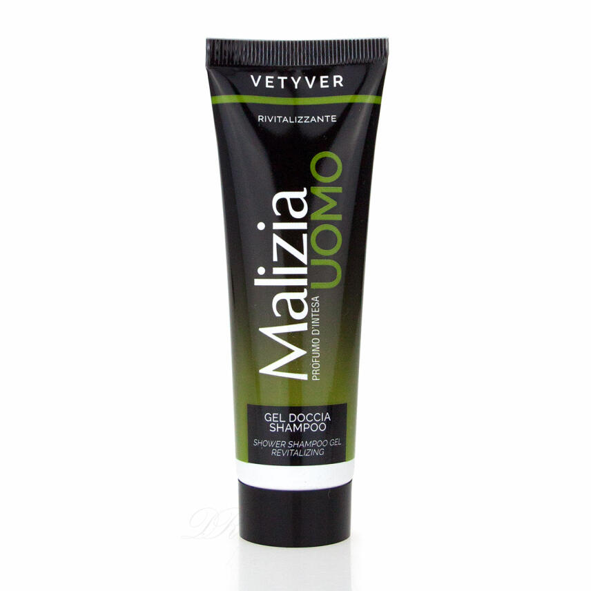 Malizia UOMO Vetyver Shower Gel &amp; Shampoo Revitalizing 2in1 Mini 50 ml