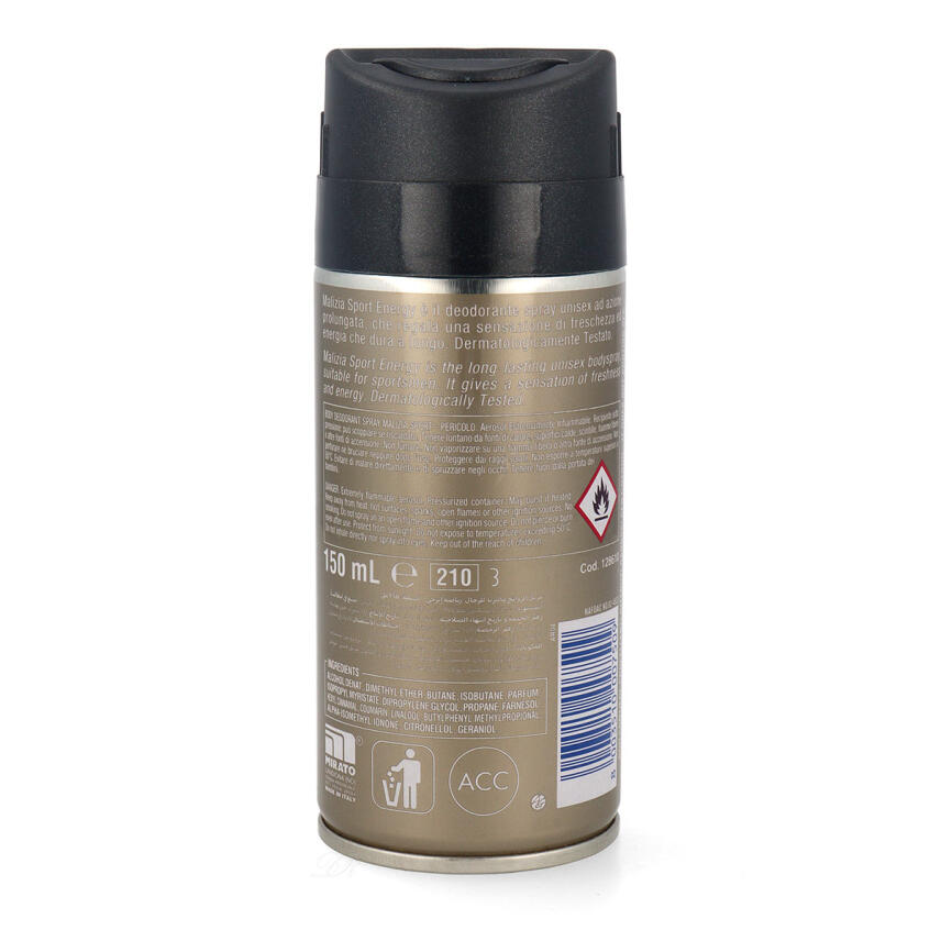 Malizia Unisex Sport Energy Body Deodorant Spray 150 ml
