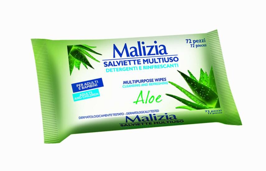 MALIZIA Multi Purpose Wipes with Aloe 72 pcs.
