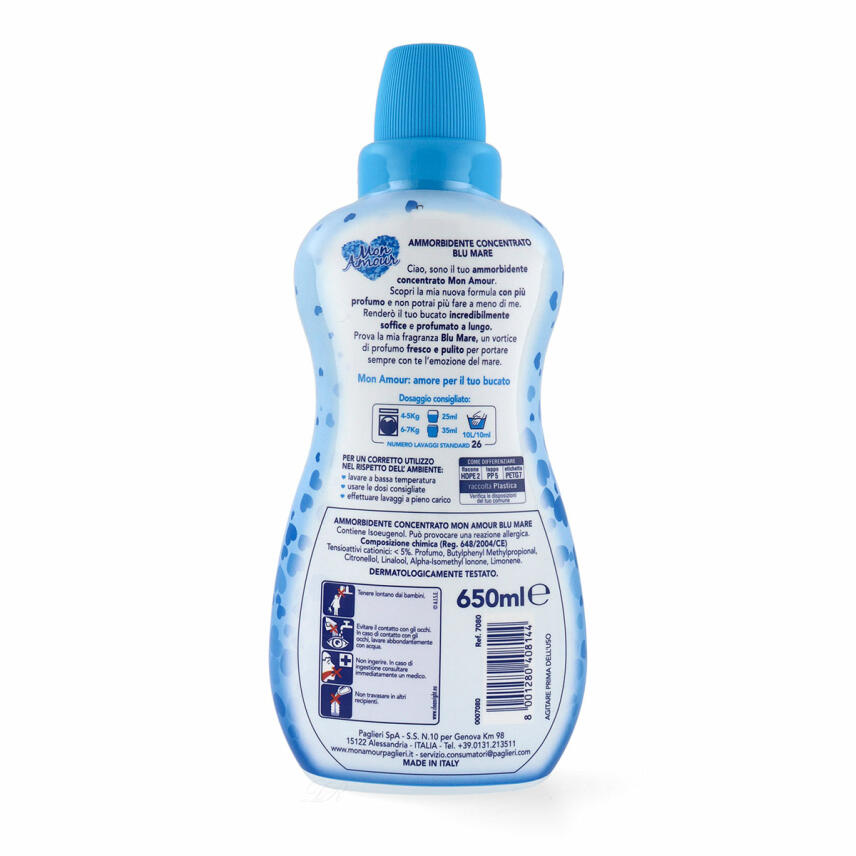 PAGLIERI Felce Azzurra MON AMOUR concentrated softener BLU MARE 650 ml
