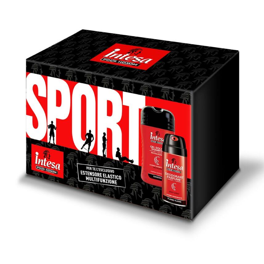 intesa Pour Homme Sport Gift Set Deodorant, Shower &amp; Elastic Extender