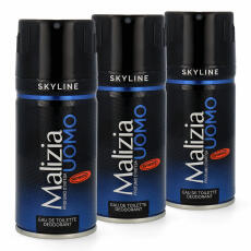 MALIZIA UOMO SKYLINE - deodorant EdT 3x 150ml