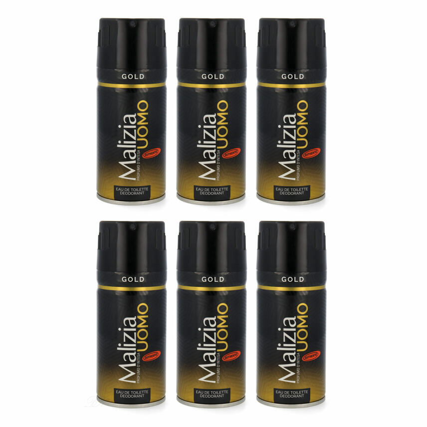 MALIZIA UOMO GOLD - deo spray bodyspray 6x 150ml
