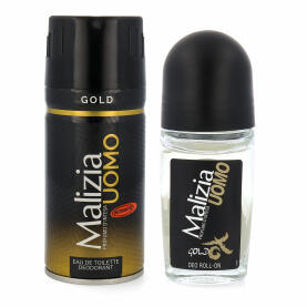 MALIZIA UOMO GOLD SET - deo spray 150ml + deo roll on 50ml