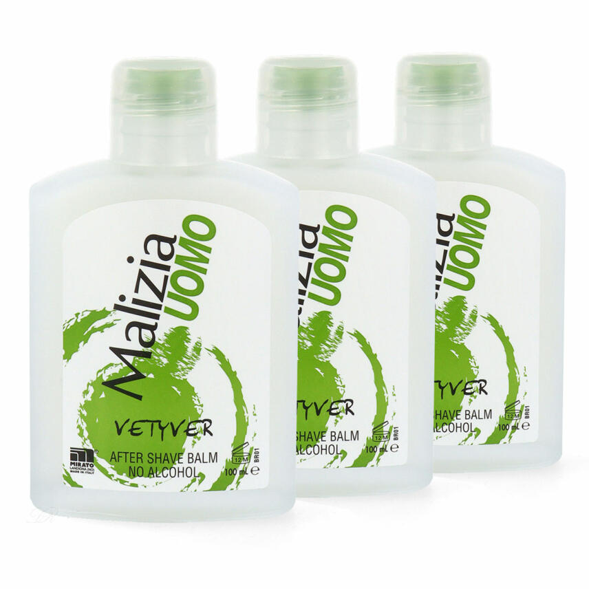 Malizia UOMO Vetyver  After Shave Balm Alcohol free 3 x 100 ml