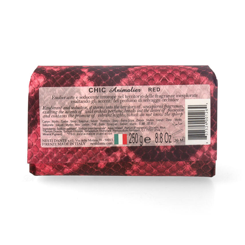 Nesti Dante Chic Animalier Red - Orchidea Selvaggia,The Rosso e Tiare Seife 250 g