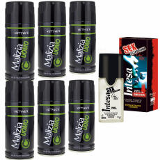 Malizia UOMO Vetyver Deodorant 6 x 150 ml &amp; intesa Sex Attraction Eau de Toilette 50 ml