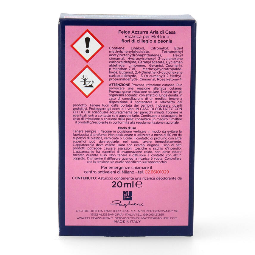 Paglieri Felce Azzurra Aria Casa refill Fiori di ciliegio e peonia 20 ml