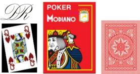 Modiano Spielkarten 482 - Poker Cristallo 4 Index rot