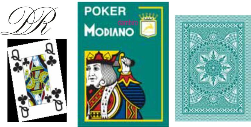 Modiano Spielkarten 483 - Poker Cristallo 4 Index dunkelgr&uuml;n