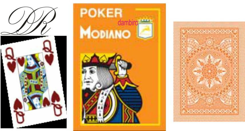 Modiano Spielkarten 485 - Poker Cristallo 4 Index arancio