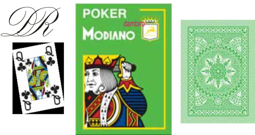 Modiano Spielkarten 486 - Poker Cristallo 4 Index hellgr&uuml;n