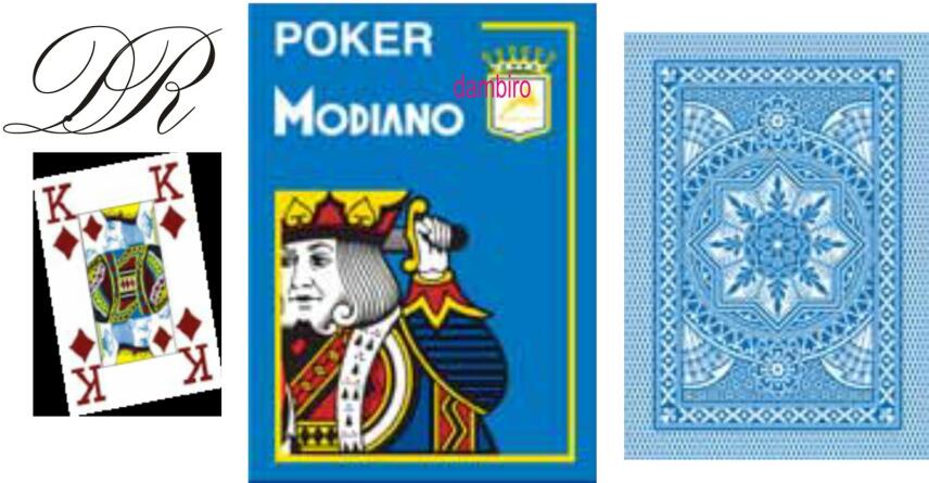 Modiano Spielkarten 486 - Poker Cristallo 4 Index azzurro