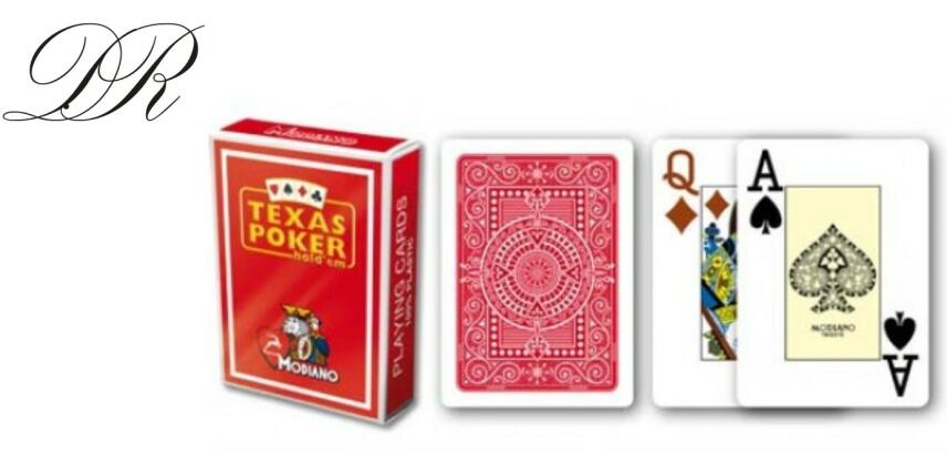 Ludoma 4 Decks Texas Poker Modiano 100% Plastik Spielkarten 2 Pips Jumbo Index 