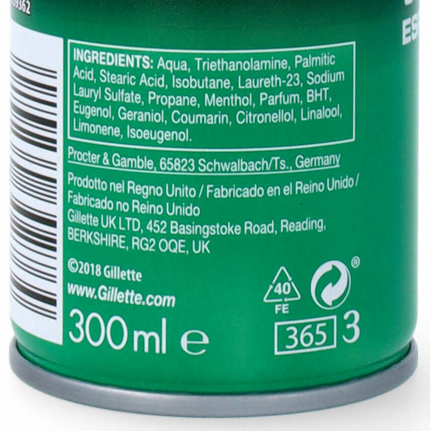 Gillette Rasierschaum Menthol - mentolo 300 ml