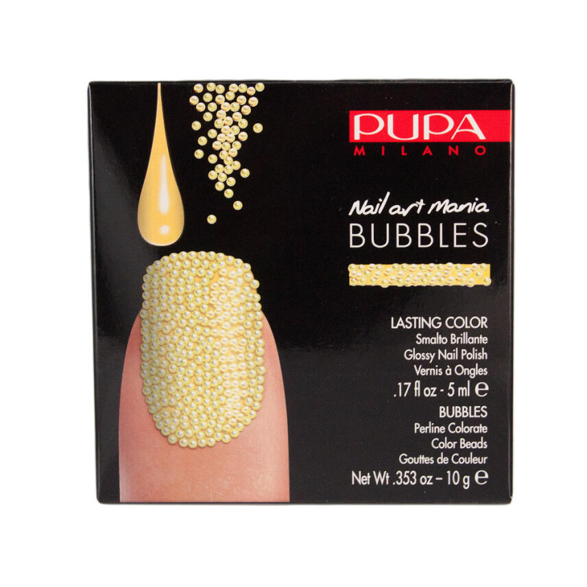 Pupa LEMON Bubbles Nail Art Kit Nail Polish + Colored Bubbles