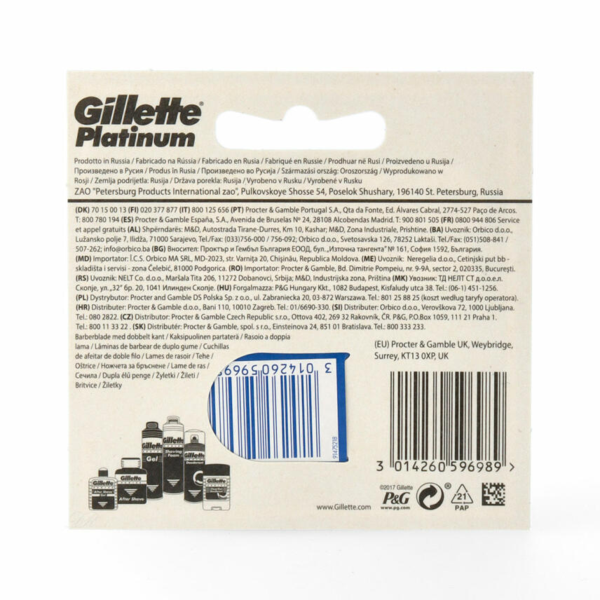 Gillette Platinum 5 razor blades