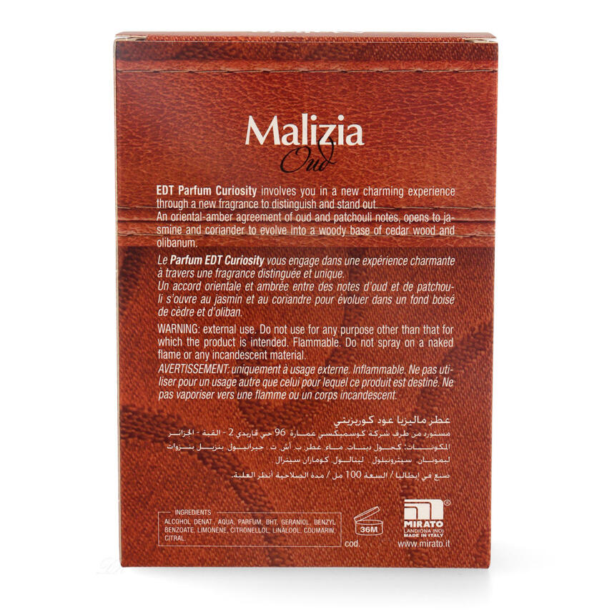 Malizia Oud Curiosity Eau de Toilette Parfum 100 ml